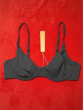 Skims Cotton Jersey T Shirt Bra Color Soot Size 32C